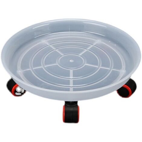 Plateau blanc pour pot de fleurs, diamètre intérieur de 18 cm, base mobile pour pot de fleurs avec roulettes, support pour pot de fleurs.