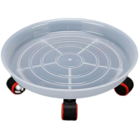 Plateau blanc pour pot de fleurs, diamètre intérieur de 24,5 cm, base mobile pour pot de fleurs avec roulettes, support pour pot de fleurs.