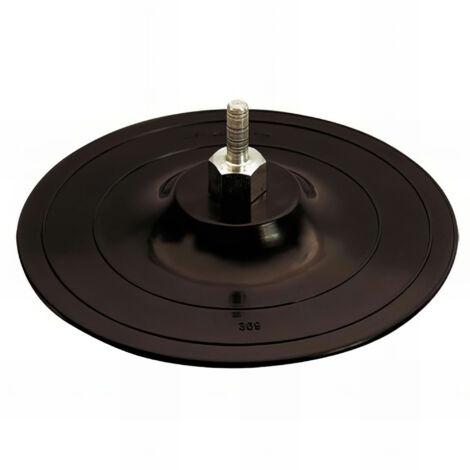 Plateau caoutchouc sur tige avec supprot auto-agrippant - D. 125 mm x Q. 8 mm - 128.16 - Leman