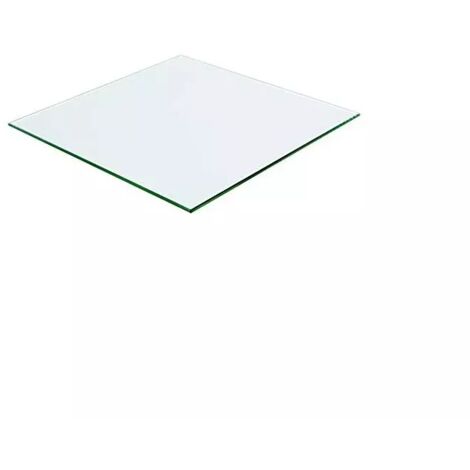 Plateau carré 70 x 70 cm en verre trempé transparent