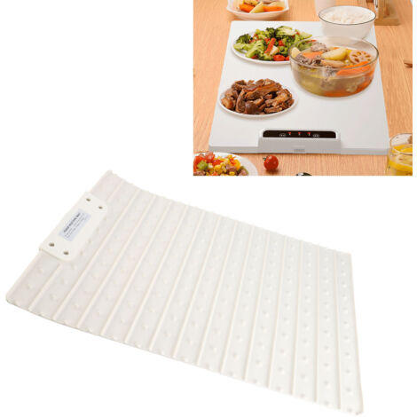 Plateau chauffant électrique portable - Plateau chauffant alimentaire silicone réglable et pliable pour buffets, restaurants, réunions familiales, fêtes (608x378mm, US Plug 110V)