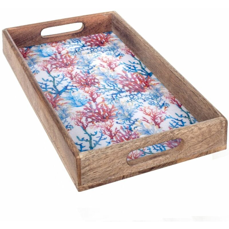Zen Et Ethnique - Plateau Corail en bois de manguier