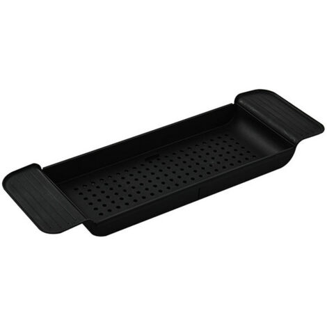 Plateau de baignoire coulissant  Panier de douche en plastique résistant  Rangement pratique pour savons, éponges et bombes de bain
