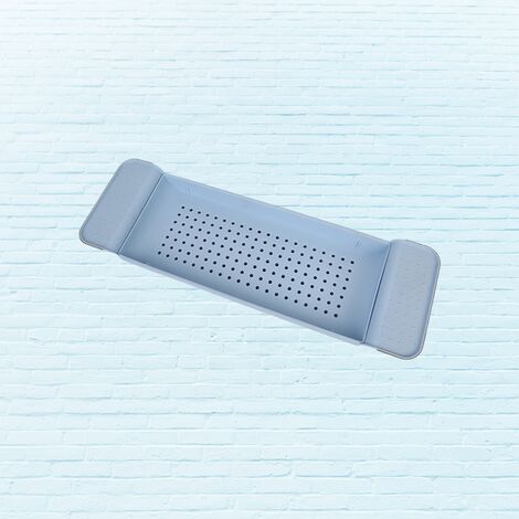 Plateau de baignoire, organisateur de baignoire, étagère extensible, porte-panier de Table de salle de bain, évier de douche, sur le rangement, coin de séchage,Sky-blue
