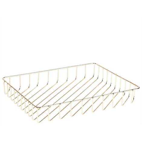Plateau de bureau doré, plateau de table en fil métallique, panier de rangement pour courrier, magazines et journaux, organisateur pour la maison