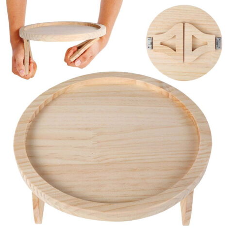 Plateau de Canapé pour Accoudoir Blanc 25 x 25 cm, Tablette Stable pour Boisson, Repas, Ordinateur et TV
