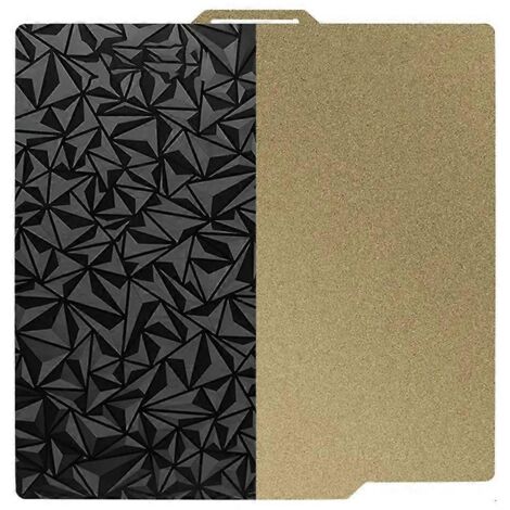 Plateau de construction double face PEO+PEI (257 x 257 mm) pour plateau chauffant - sans aimants - une face en PEO et une face en PEI