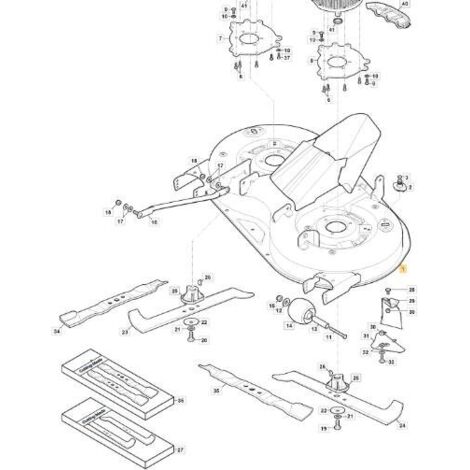 Plateau de coupe noir tracteur de pelouse nu ORIGINAL STIGA SUMMER 384e