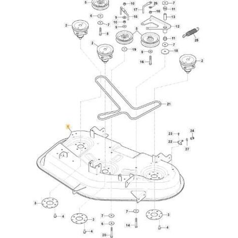 PLATEAU DE COUPE ORIGINAL STIGA 42 pouces - 118830200/0