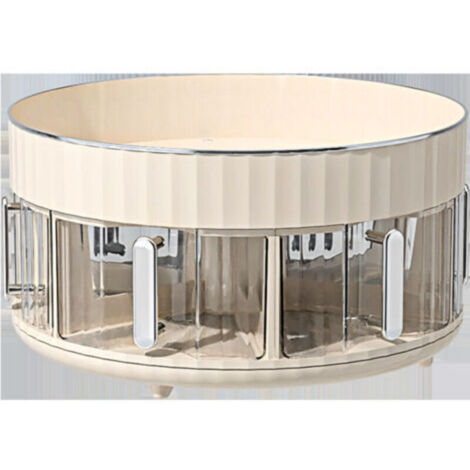 Plateau de cuisine rotatif multifonctionnel, support de rangement pour bocaux et condiments, boîte de rangement double couche à poser sur le plan de travail, sans perçage.