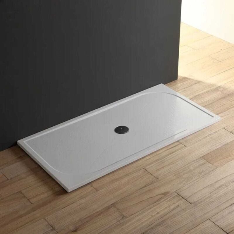 Kiamami Valentina - Plateau De Douche 70X160 En Marbre Recomposé Ultra Mince Klio