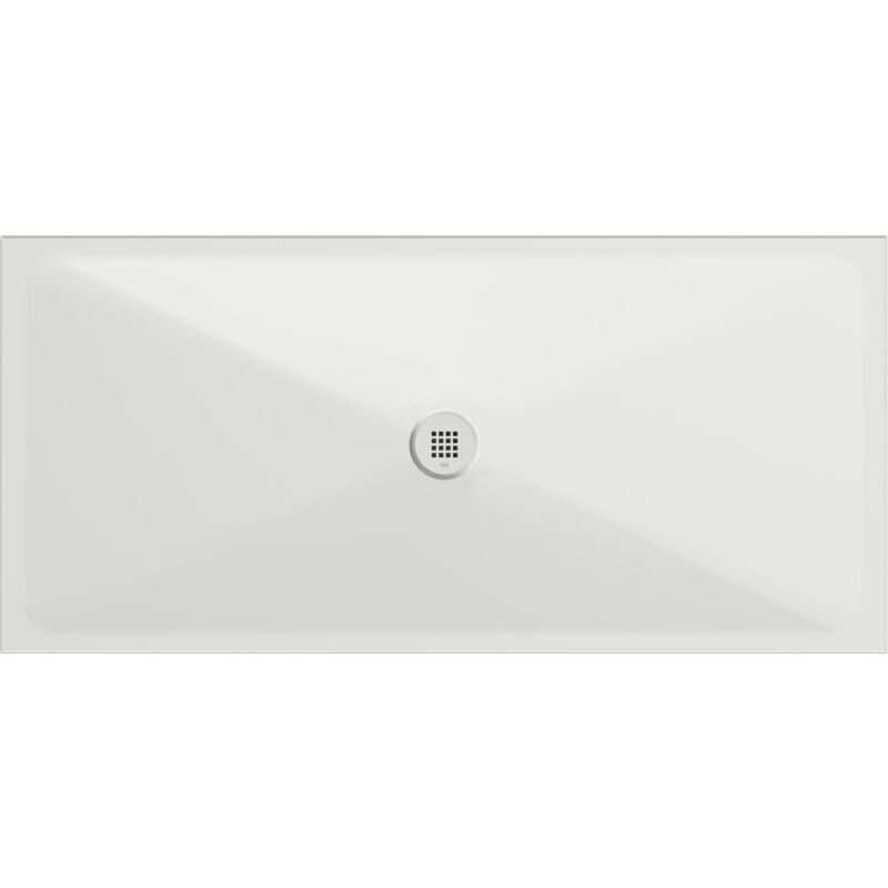 Plateau de douche en céramique rectangulaire 170x80x2cm, blanc mat
