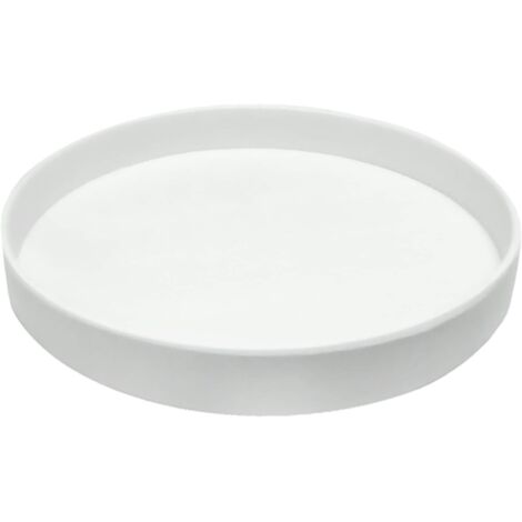 Plateau de fleurs en céramique blanc de 18 cm de diamètre extérieur, adapté aux bacs à fleurs d'intérieur et d'extérieur, 1 pièce