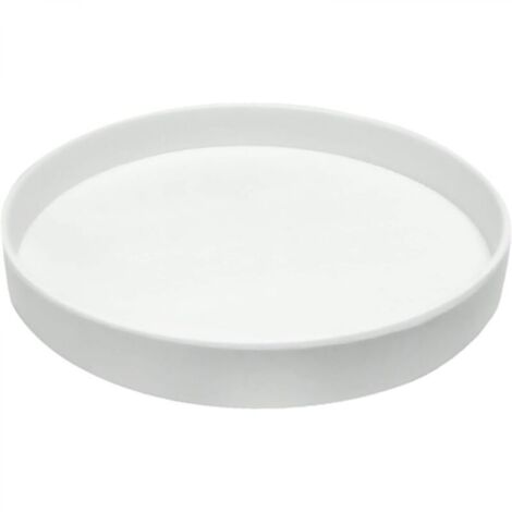 Plateau de fleurs en céramique blanc de 18 cm de diamètre extérieur, adapté aux bacs à fleurs d'intérieur et d'extérieur, 1 pièce