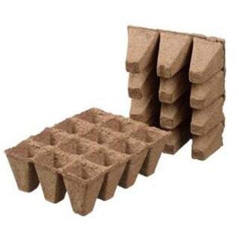 Plateau de godets 100% en fibre de bois pour semis, Plateau 12 godets