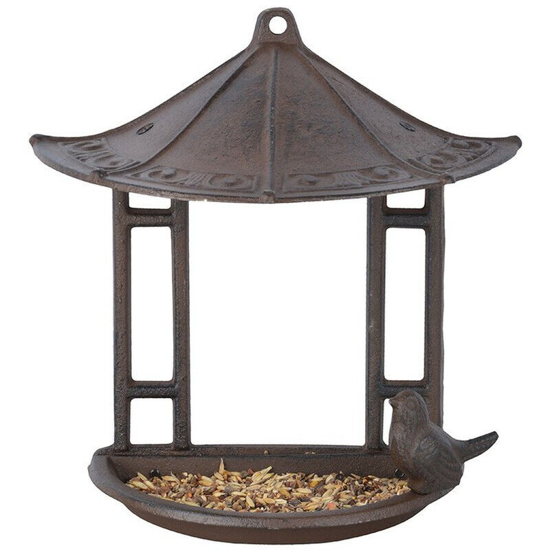 Esschert Design Vogelhaus, Vogelfutterhaus im asiatischen Stil aus Gusseisen, ca. 24 cm x 12 cm x 24 cm