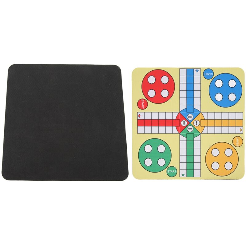 Plateau de jeu d'échecs volant pliable, compact et lavable en cuir - Idéal pour les voyages en famille et comme tapis de souris