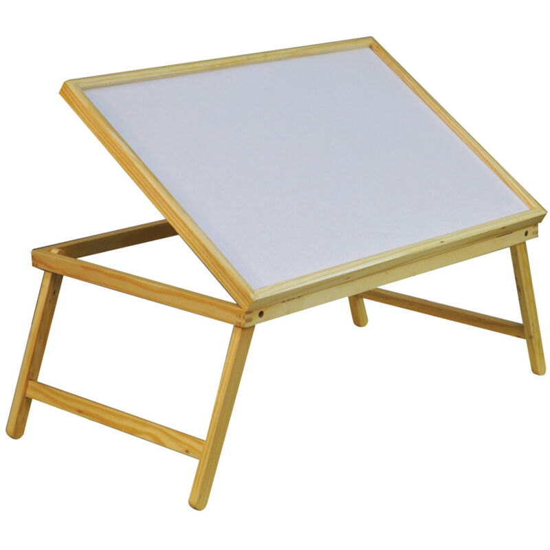Plateau de lit pliant réglable en bois