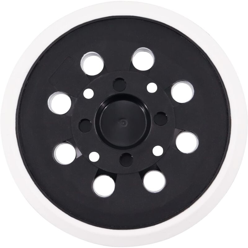 Plateau de Ponçage 125 mm avec Hook et Loop 8 Trous Compatible avec Bosch PEX 300/400 AE Ponceuse Excentrique par (Blanc)