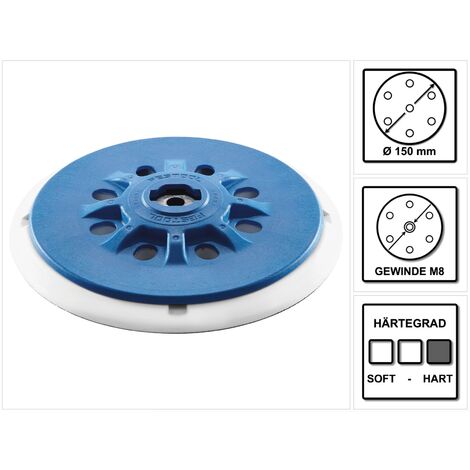 Plateau de ponçage 150 mm dur – Système Multi-Jetstream pour aspiration efficace – Compatible avec Festool ETS et LEX150 - FT-M8-H-HT