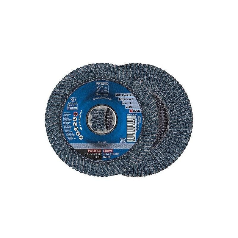 Pferd - Plateau de ponçage à lamelles ø 125 x 14mm X-Lock K40 pour acier, inox