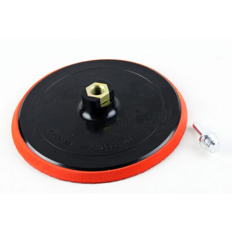 Plateau de ponçage avec crochet et boucle M14 180 mm avec mandrin de serrage pour perceuse/meuleuse d'angle