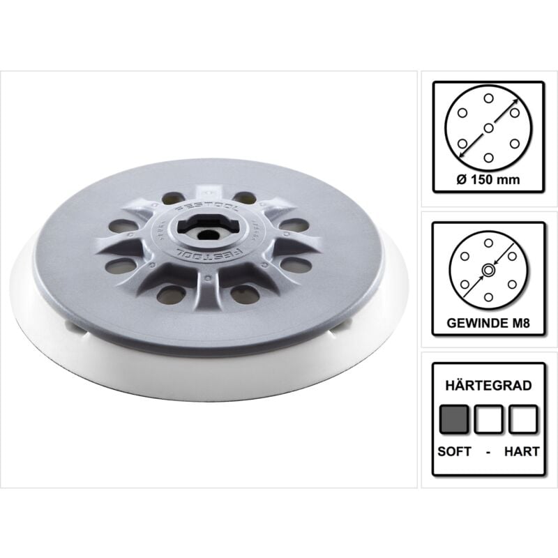 Plateau de ponçage st-stf D150/17 FT-M8-SW 150 mm mou ( 498986 ) - Festool