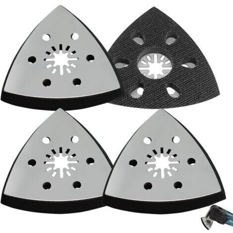 Plateau de ponçage triangulaire de rechange en 4 pièces, plateau de ponçage triangulaire de 93 mm, accessoire pour outil multifonction