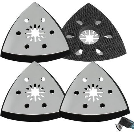Plateau de ponçage triangulaire de rechange en 4 pièces, plateau de ponçage triangulaire de 93 mm, accessoire pour outil multifonction
