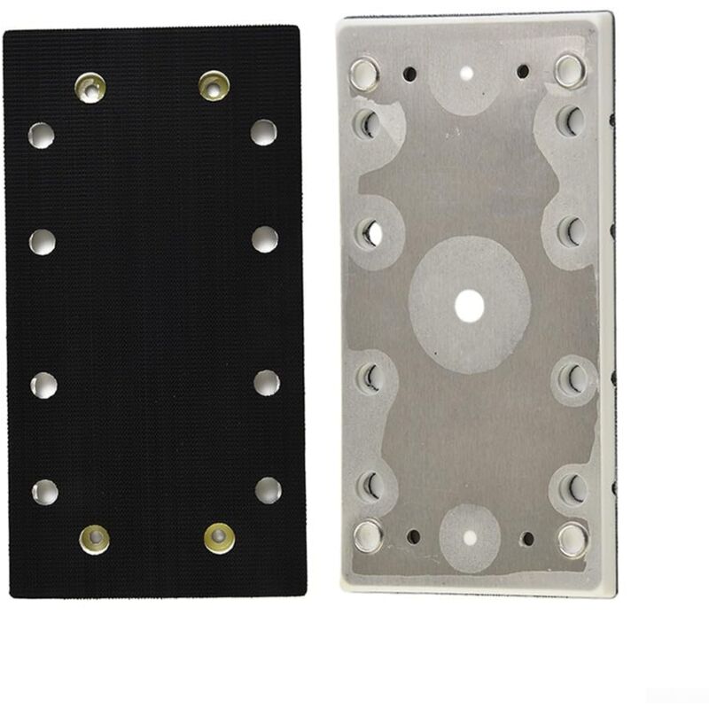 Plateau de ponceuse 93 x 178 mm de rechange pour ponceuses RS300 EQ-Plus/LRS 93 12 trous en aluminium PU carré argenté noir