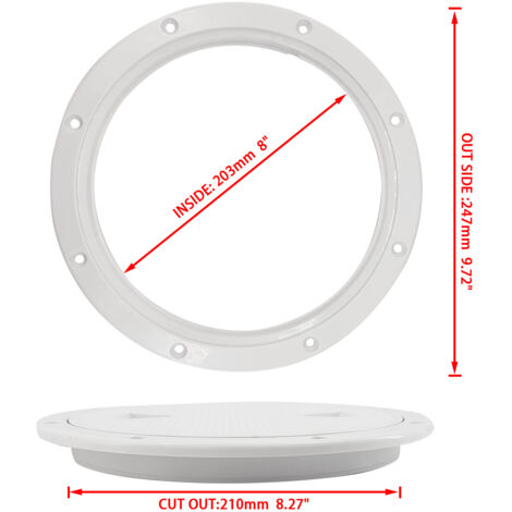 Plateau de pont en nylon de 8 pouces, housse de pont, couvercle de trou d'homme, accessoires de quincaillerie marine et nautique, plateau de pont en nylon en forme d'éventail.
