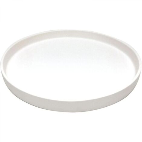 Plateau de pot de fleurs en céramique blanc de 21 cm de diamètre extérieur adapté aux bacs à fleurs intérieurs et extérieurs, 1 pièce
