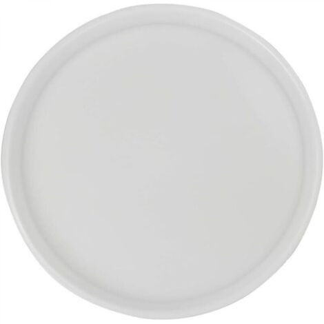 Plateau de pot de fleurs en céramique blanc de 25 cm de diamètre extérieur adapté aux bacs à fleurs d'intérieur et d'extérieur, 1 pièce