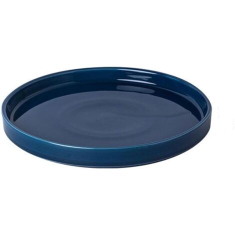 Plateau de pot de fleurs en céramique bleu de diamètre extérieur 13,8 cm adapté au bac de drainage des fleurs d'intérieur et d'extérieur 1