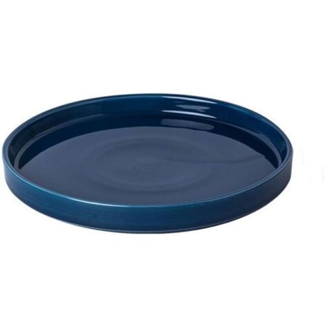 Plateau de pot de fleurs en céramique bleu de diamètre extérieur 13,8 cm adapté au bac de drainage des fleurs d'intérieur et d'extérieur 1
