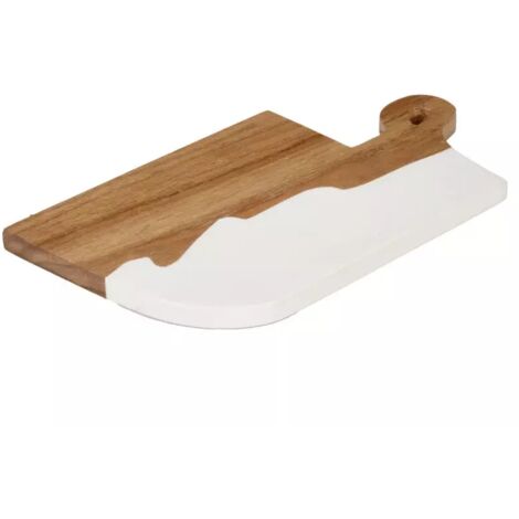 Plateau de présentation apéro 31 cm en résine et bois de teck - JEMMA
