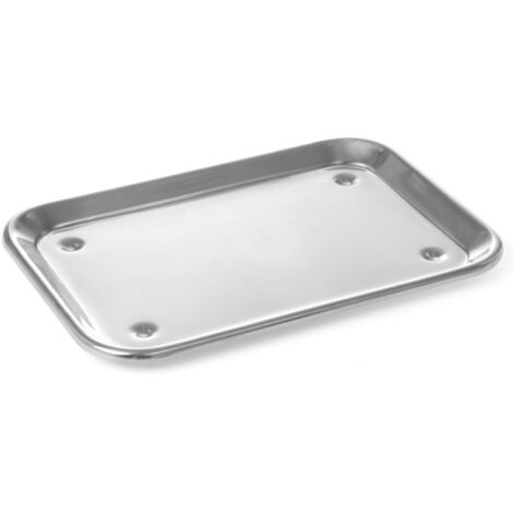 Plateau de présentation avec pieds pour présentation alimentaire, acier, 240x170mm - Hendi 407202