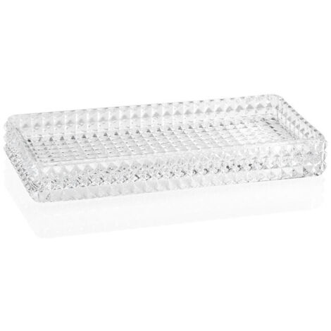 Plateau de Présentation Salle de Bain en Verre Taillé Diamond