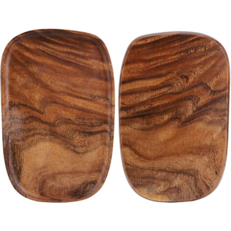 Plateau de rangement en bois irrégulier pour snacks et fruits, accessoire de table, décoration pour fast food, dimensions 30x20 cm