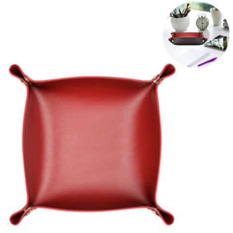 Plateau de rangement en cuir véritable pour homme, pouvant servir de plateau de rangement pour bijoux, clés, portefeuille, téléphone portable et autres petits objets, ou encore de plateau de table de