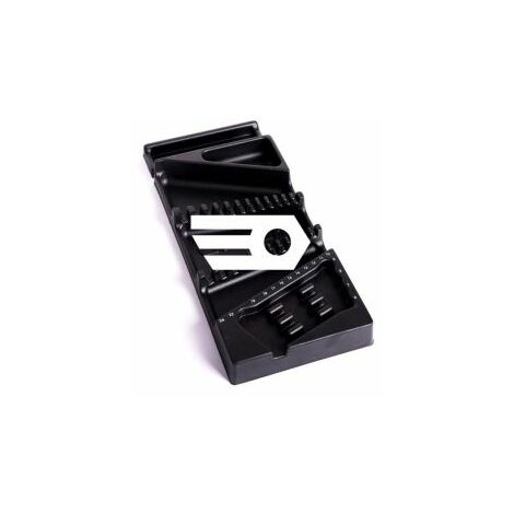 Plateau de rangement en plastique noir – 5 compartiments – Dimensions 30x20x10cm – Compatible avec outils Facom