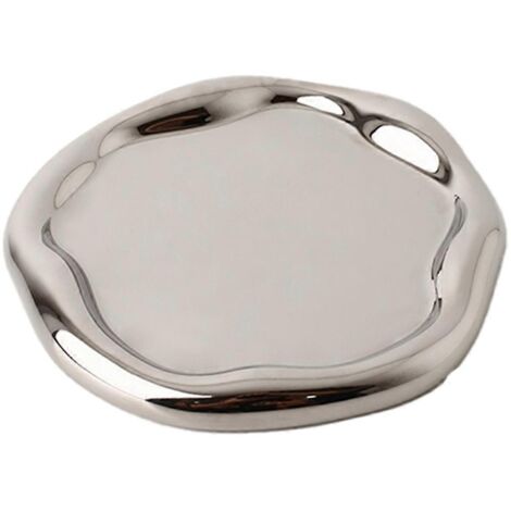 Plateau de rangement et de présentation rond en céramique légère et luxueuse pour bijoux