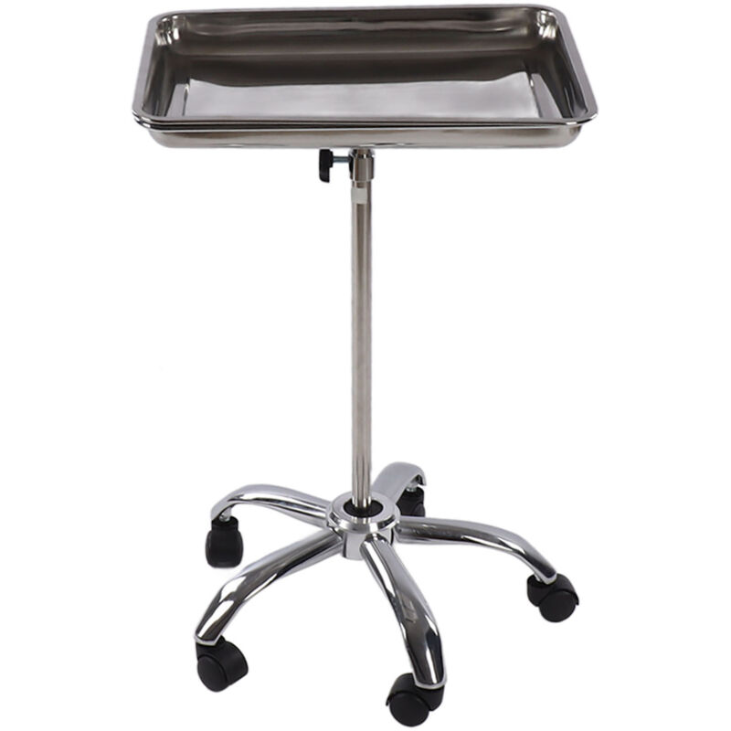 Plateau de Salon avec roues en métal et acier inoxydable, mobile et relevable pour Instrument de coiffeur médical - Eosnow
