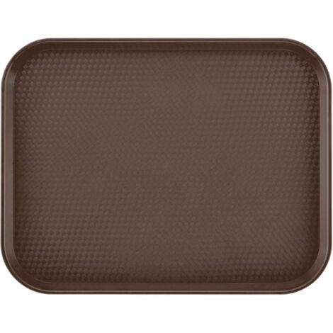 Plateau de service antidérapant en polypropylène 355 x 457 mm - marron