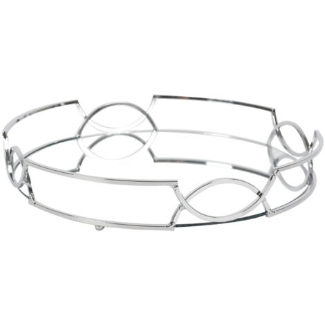 Plateau de Service Design "Miroir" 30cm Argent