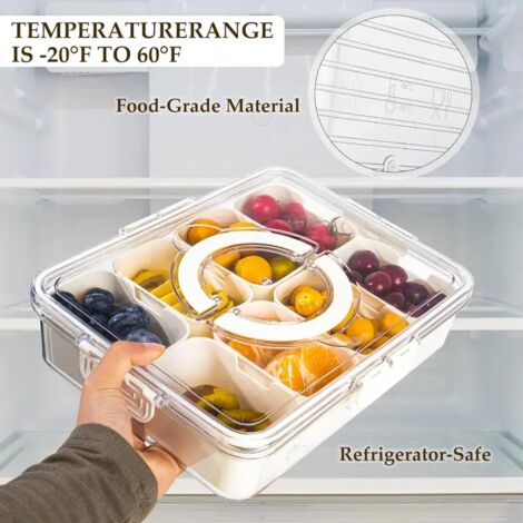 Plateau de service divisé à 8 compartiments, boîte de rangement pour la cuisine, boîte de séparation d'assaisonnement