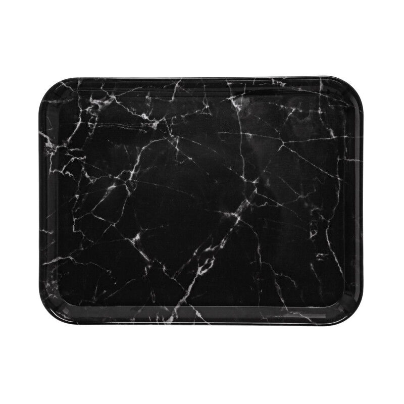 Five Simply Smart – Plateau de service effet marbre noir 43x33cm – Mélamine – Épaisseur 1,7cm – Élégant pour réceptions et tables modernes