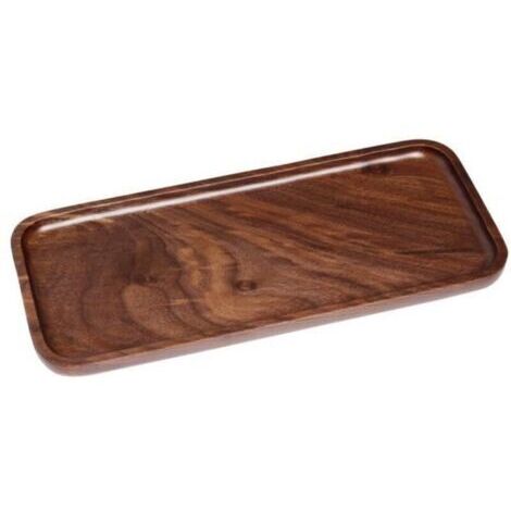 Plateau de Service en Bois de Noyer, Plateau Décoratif et Apéritif pour Table, Comptoir, Plat en bois pour Café, Thé, Rectangulaire