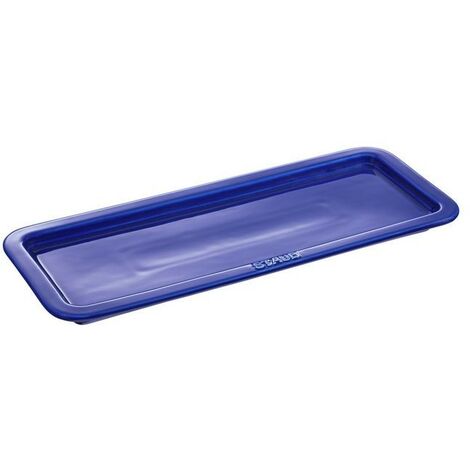Plateau de service en céramique bleu foncé 36 x 14 cm