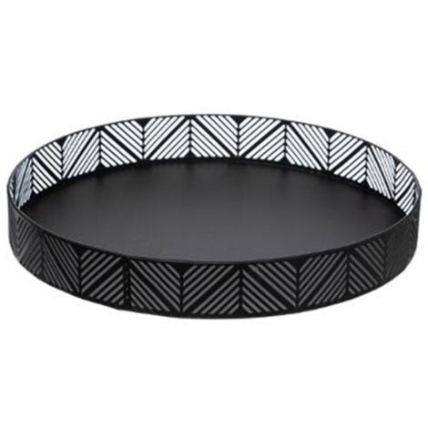 Plateau de Service en Métal "Frise" 30cm Noir